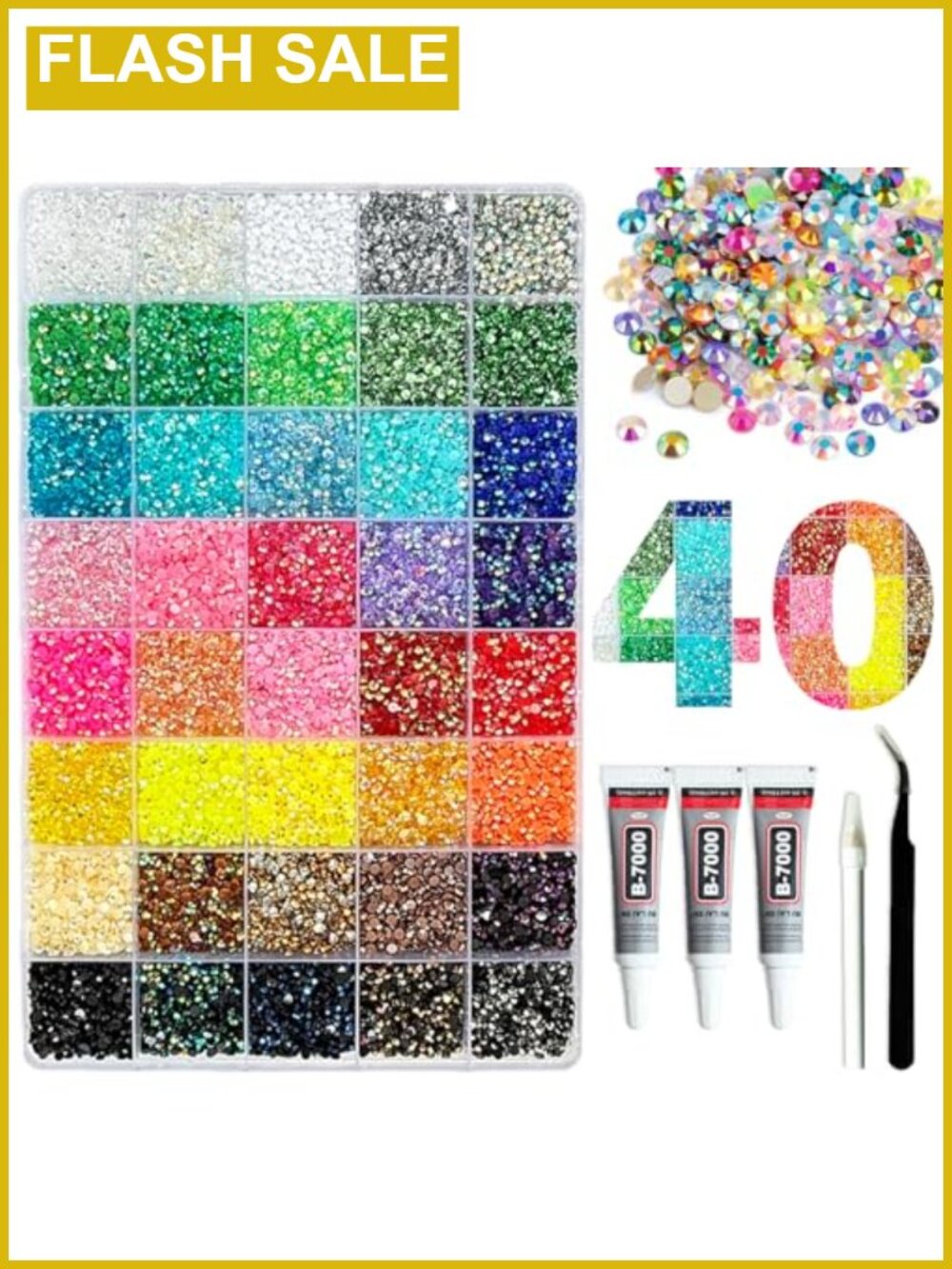 Resin Jelly Rhinestones 40 Colors 3mm Flatback Gems Bedazzling Kit